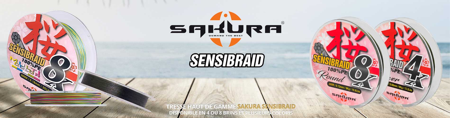 Tresse SENSIBRAIDE 8 brins 300m de Sakura